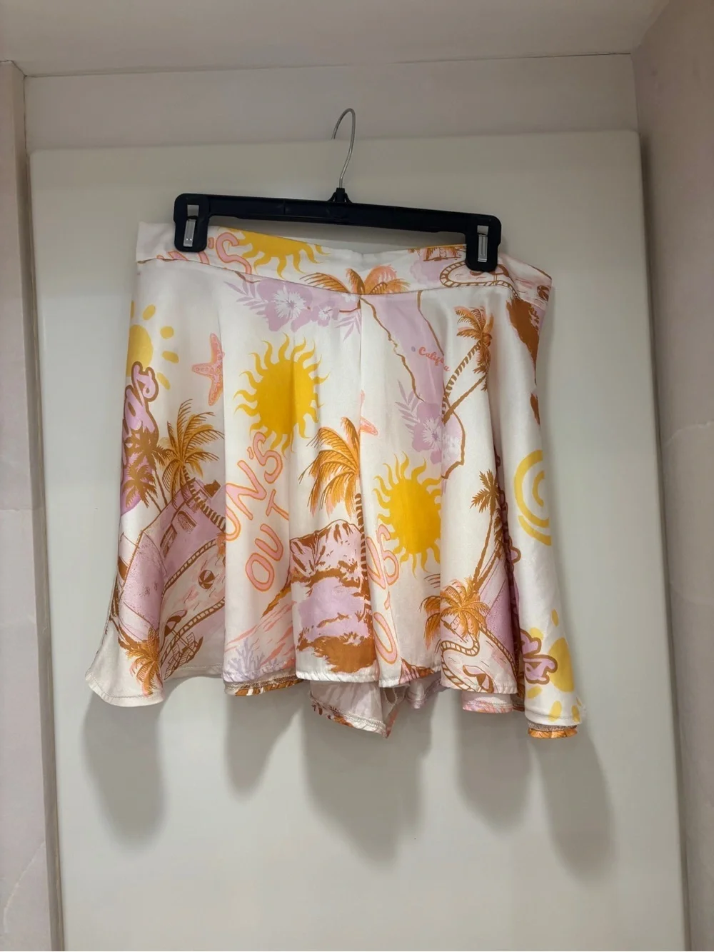 ASOS multicolor tropical print skirt - pink, yellow, orange